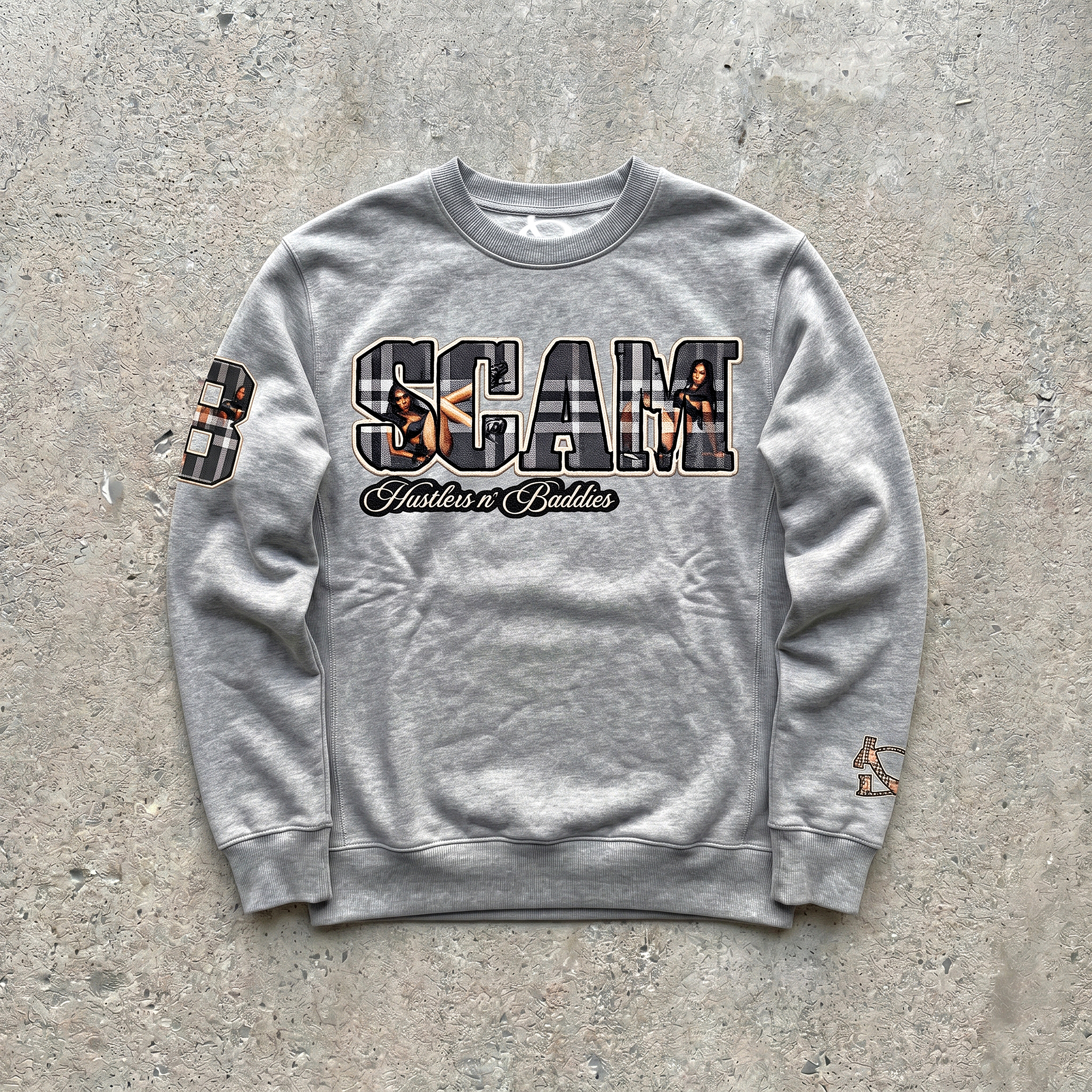 Sweater "Hustlers n´ Baddies" gris